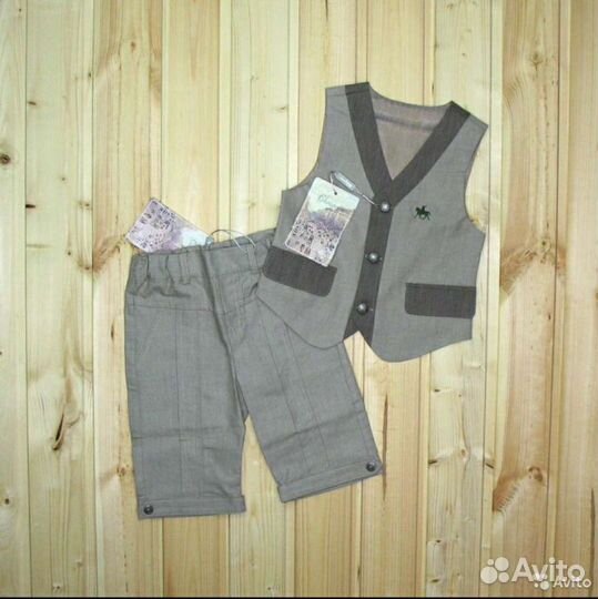 Хлопковый костюм на годик 86-92