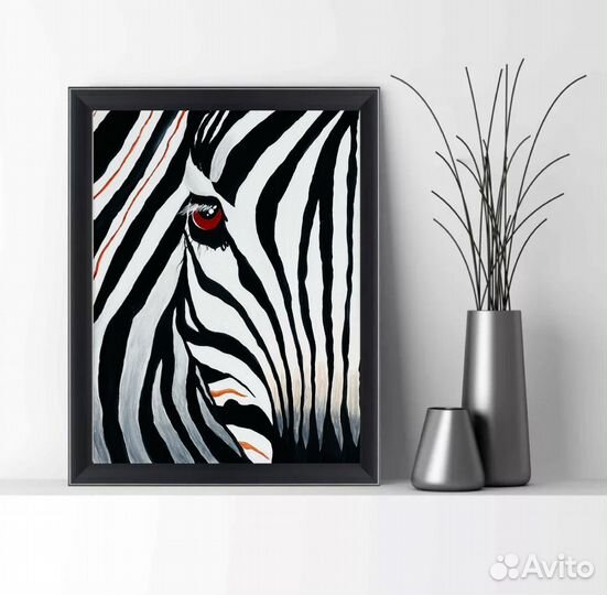 Картина маслом: Зебра