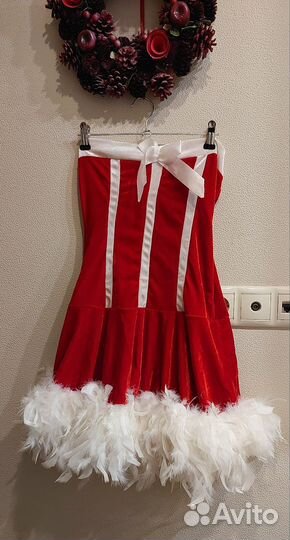 Костюм снегурочки новогодний карнавальный санта