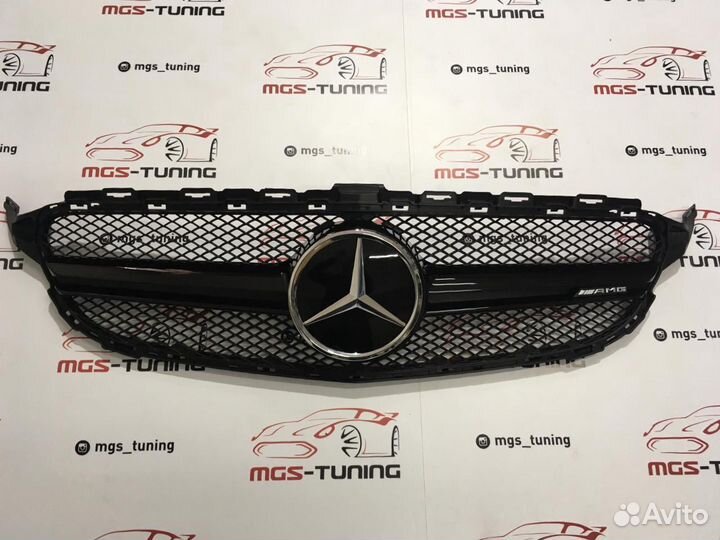 Решетка Mercedes AMG C63 W205 Под дистроник Рест
