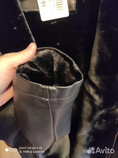 Кожаная куртка с мехом и капюшоном мужская