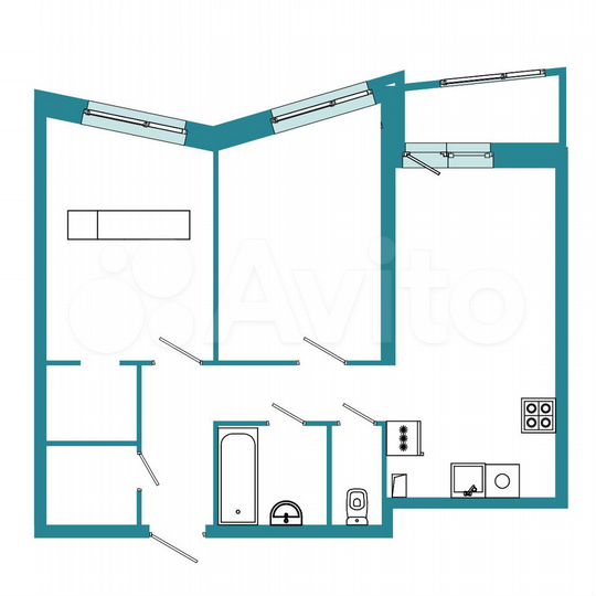 2-к. квартира, 58 м², 2/18 эт.