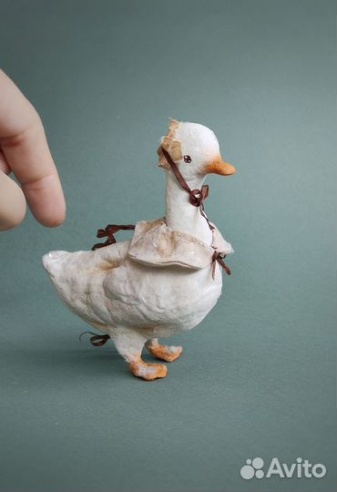 Ватные елочные игрушки Гусь в стиле винтаж. Гусыня