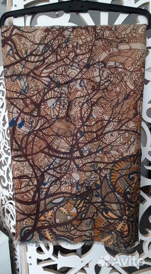 Палантин павловопосадский из разреженной шерсти