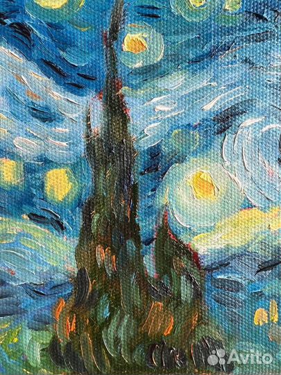 Картина звездная ночь ван гог масло холст