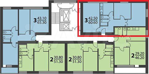 Комната 12 м² в 3-к., 6/12 эт.