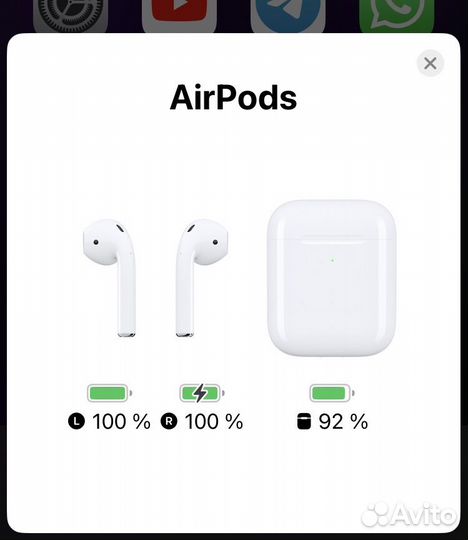 Беспроводные наушники airpods 1