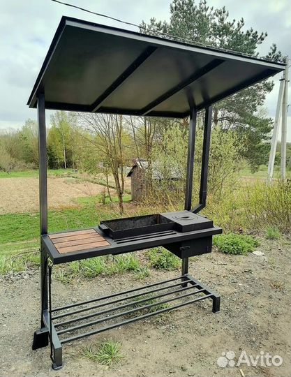 Мангал лофт с крышей