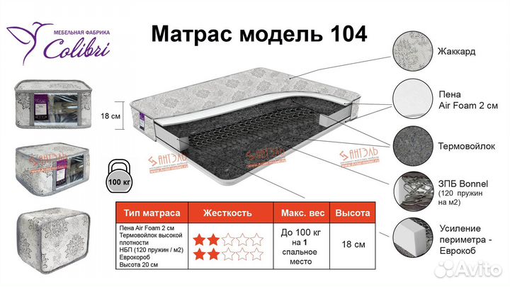 Матрас 90х200см