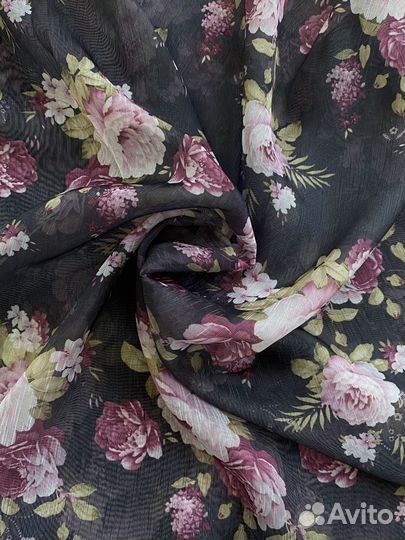 Тюль готовый в цветочек