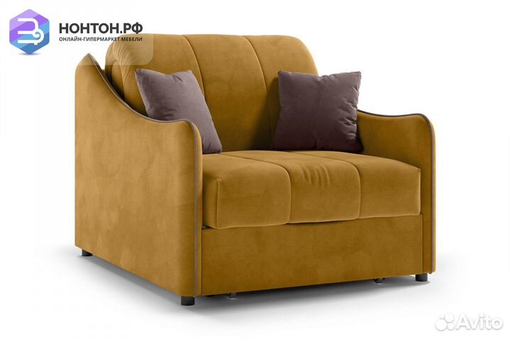 Кресло аккордеон Эско горчичное / коричневое