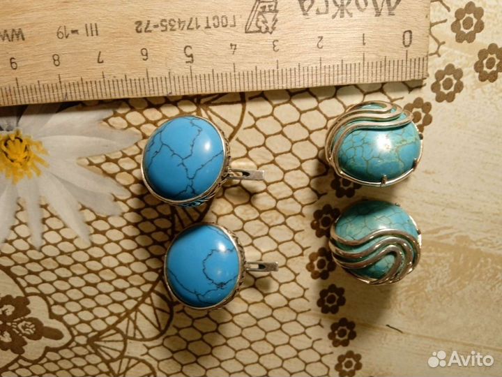 Серьги серебро бирюза