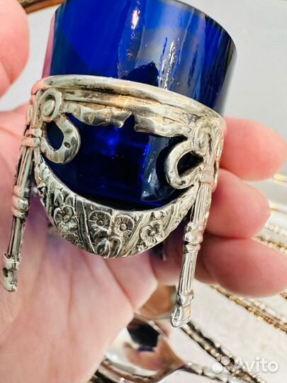 Антикварные солонки серебро 800пр