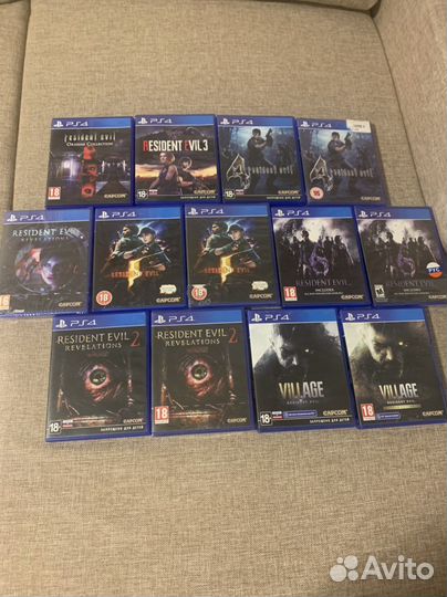 Resident Evil 0,1,2,3,4,5,6,7,Revelation PS4