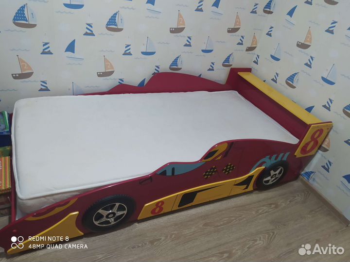 Кровать детская машина с матрасом