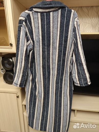 Банный халат синий L-XL бу