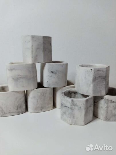 Подсвечники, стаканчики для свечи из гипса