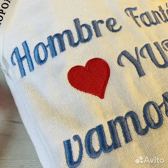 Мужской махровый халат с вышивкой на заказ