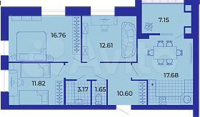 3-к. квартира, 81,4 м², 2/9 эт.