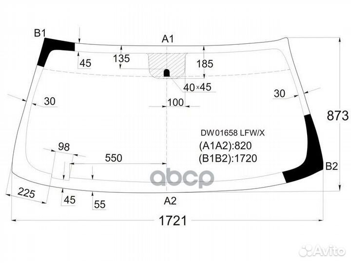 Стекло лобовое Chevrolet Tahoe 06-14 / Cadillac