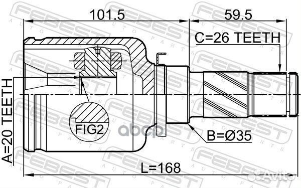 Шрус внутренний левый 20x35x26 0511-DY3watlh