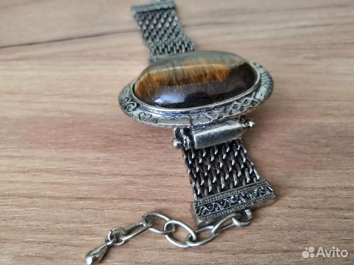 Браслет Серьги СССР Мельхиор Лабродорит