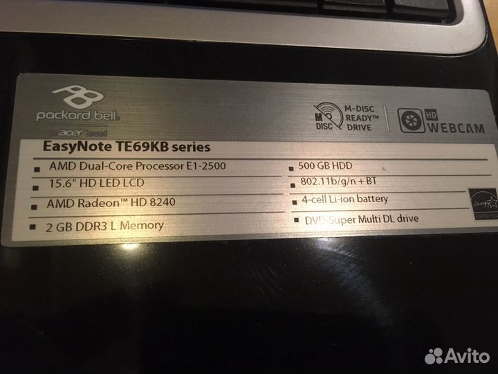 Ноутбук packard bell easynote