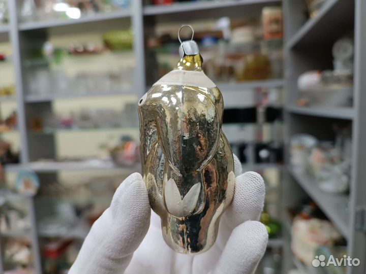 Советская Ёлочная Игрушка Слон Слоник СССР Стекло