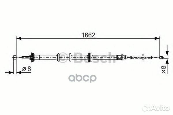 Трос стояночного тормоза 1987482206 Bosch