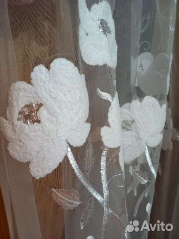 Тюль новый микросетка с розами