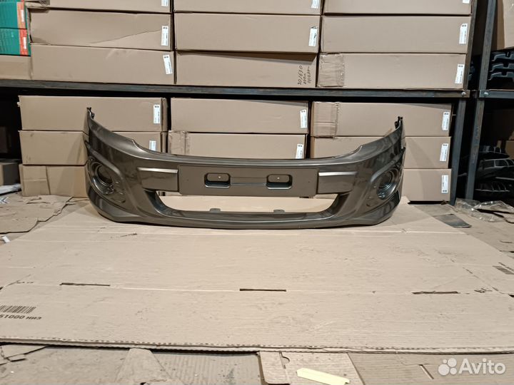 Бампер передний гранта спорт золотисто коричневый