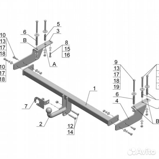 Фаркоп Great Wall Hover M4 2013-2016