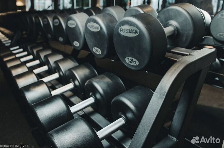 Гантели фиксированные обрезиненные 20 кг Foreman