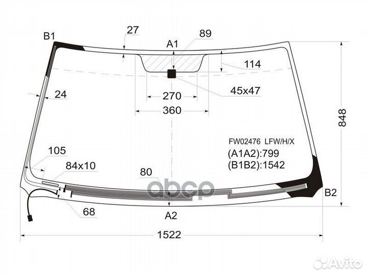 Стекло лобовое с обогревом щеток toyota kluger