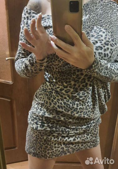 Платье леопардовое,турция