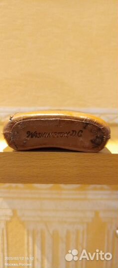 Винтаж, Фляга Барометр, Кожа, США, 1950