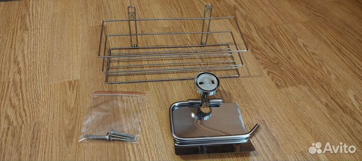 Набор Держатель для туалетной бумаги и полка хром