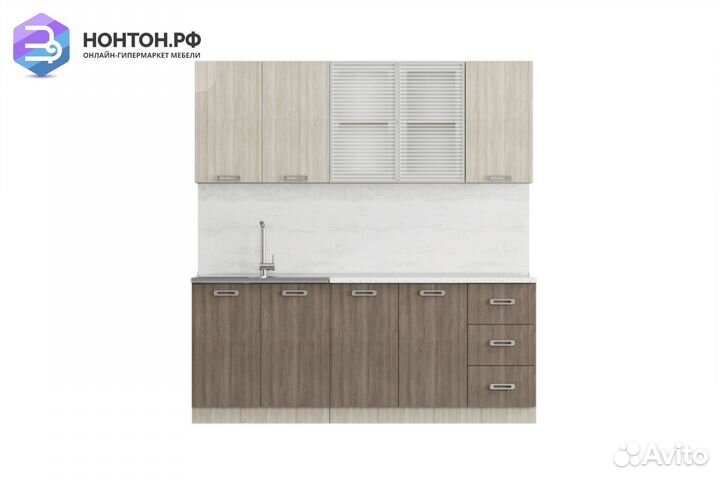 Кухня Катя 2.0м ясень шимо светлый / ясень шимо те