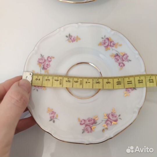Фарфоровые блюдца Чехия винтаж