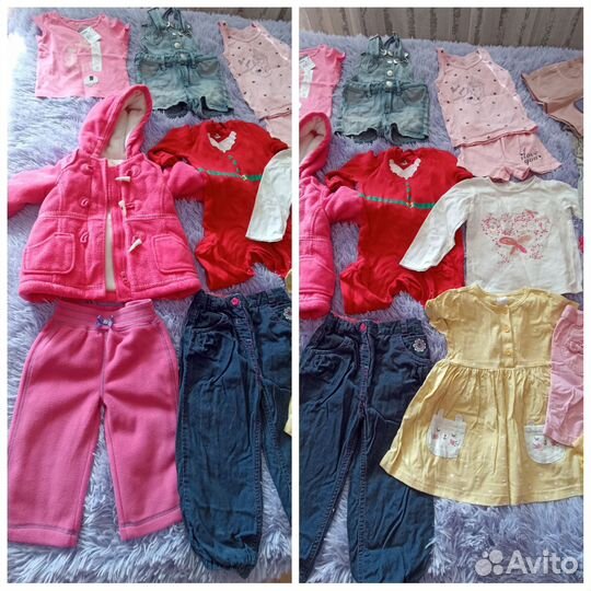 Два огромных пакета вещей для девочки 62-86