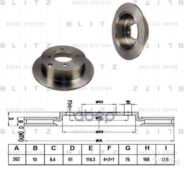 Диск тормозной задний BS0190 Blitz