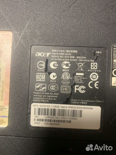 Ноутбук Acer Aspire 5560G