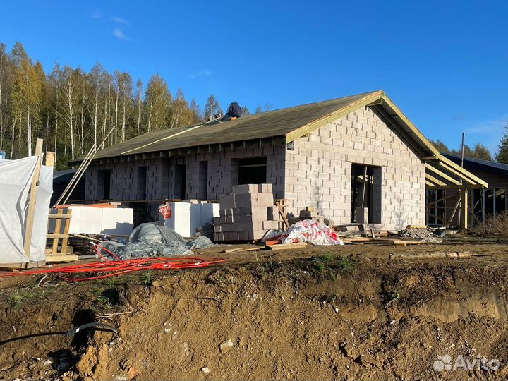 Дом под ключ, фундамент, газобетон, каркас, крыша