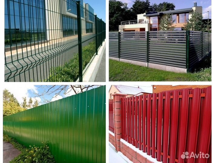 Забор штакетник металлический