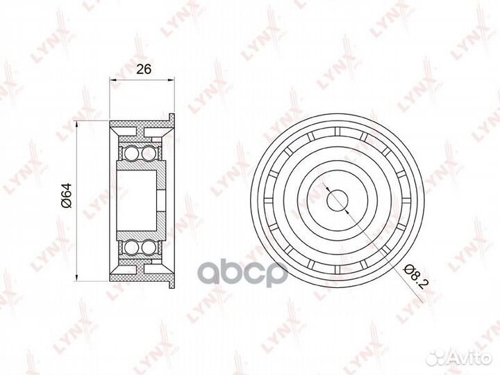 Ролик обводной ремня грм PB3022 lynxauto