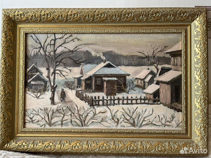 Картина маслом на холсте пейзаж 1961г