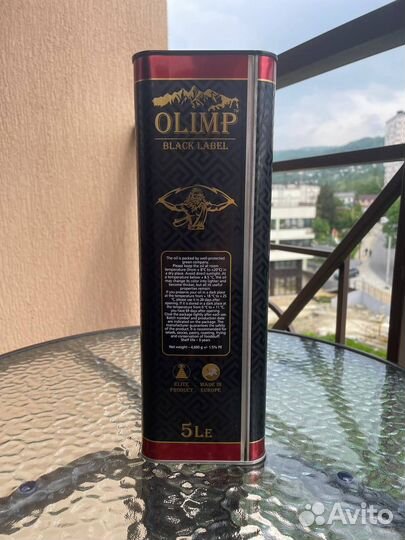 Масло оливковое Olimp Black Extra Virgin 5 л / 1л