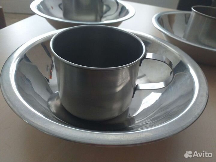 Кружка+тарелка из нержавейки