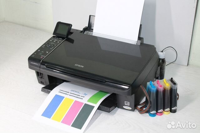 Мфу с снпч Epson TX419 (заправлен)