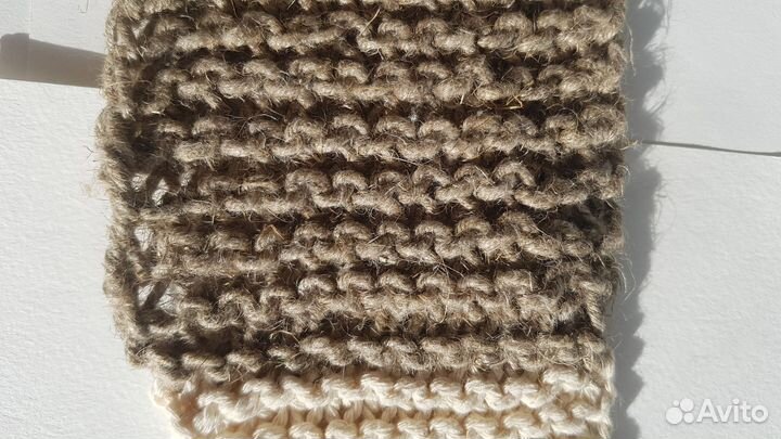 Мочалка ручной работы из натурального льна